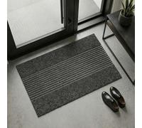 KARAT Tapis d'entrée Circa - Tapis antidérapant avec Envers en Technologie innovante TPE - idéal pour Les entrées, Le Couloir et la Porte d’entrée (Anthracite rayé, 40 x 60 cm)