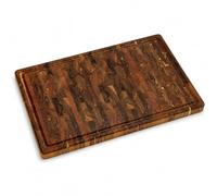 KARAT Teak Royal Endgrain - Planche à Découper et à Servir en Teck Massif, Construction en Bois de Bout, Rainure à Jus, Poignées Latérales, Épaisseur 3,2 cm, S - 40 x 30 x 3,2 cm