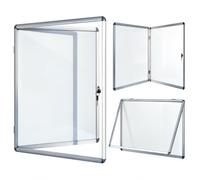 KARAT Vitrine d’affichage intérieure Premium - 6 feuilles A4 - 70 x 67 cm | Tableau magnétique et inscriptible - Porte en acrylique verrouillable - Cadre en aluminium - Aimants et 2 clés inclus