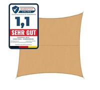 KARAT Voile d'ombrage en Polyester pour Jardin Balcon - Voile de Protection Solaire 160 g/m² Respirante & imperméable - L’Ombre idéale pour Votre terrasse patios (Respirant 5x5m, Sable)