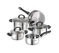 Karcher 125457 Batterie de Cuisine Mia, avec Couvercle en Verre, Convient aux plaques à Induction, 5 pièces, inox