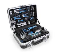 Karcher Mallette à outils 114 pièces I Kit d'outils en chrome vanadium et acier au carbone avec marteau, tournevis ouille, jeu d'embouts, etc. Mallette pratique pour outils