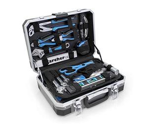 Karcher Mallette à outils 114 pièces I Kit d'outils en chrome vanadium et acier au carbone avec marteau, tournevis ouille, jeu d'embouts, etc. Mallette pratique pour outils