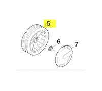 Karcher. Roue Seul ø 180 Longueur Essieu 359 M/m. Ref: 64357660