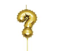 Kardasis Bougies d’anniversaire chiffres 0-9, 8 cm or en forme de ballon | Bougies décoratives pour gâteaux d’anniversaire, enfants & adultes | Décoration élégante pour fête, anniversaire ou jubilé