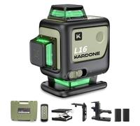 Kardone - Niveau Laser L16-360° auto nivelant 4 lignes vertes outil professionnel, 2x batteries rechargeable, accessoires pour chantier et travaux de rénovation