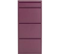 Kare Armoire à Chaussures Design Caruso 3 Plus 1, Baie, 114,5 x 50 x 15 cm, Meuble à Chaussures, étagère à Chaussures, 3 Compartiments pour 6 Paires de Chaussures + 1 Compartiment pour clés, Acier