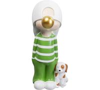Kare Bubble Boy Figurine décorative Vert/Blanc Peint à la Main Grande décoration de Salon, de Sol, Statue pour étagères, 82 x 36 x 42 cm (H x l x P)