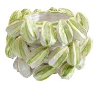 Kare Carambola Petit Vase Design Peint à la Main pour Salon, étagères, Accessoires, 23 x 34 x 33 cm (H x l x P) Vert