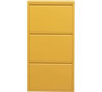 Kare Caruso 3 Boîte à Chaussures en Acier Jaune, 3 Compartiments basculants, Espace pour 6 Paires de Chaussures, Fin, Peu encombrant, Rangement à Chaussures, Couloir, Sol 103 x 50 x 15 cm (H x l x P)
