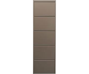 Kare Caruso Boîte à Chaussures Design en Acier 5 Compartiments pour 10 Paires de Chaussures Taupe 170 x 50 x 15 cm