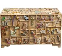 Kare Coffre design Zoo, multicolore, 47 x 81 x 42 cm, armoire, rangement, sculpté, motifs animaux, corps en bois de mangue, salon