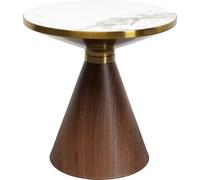 Kare Cono Table d'appoint design en céramique, marron, 50 cm de diamètre, plateau en marbre, design de haute qualité, table basse, table de salon, ronde, plateau en pierre, 52 x 50 x 50 cm (H x l x P)