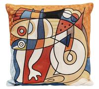 Kare Design Art Line Shapes Coussin décoratif avec Rembourrage Multicolore 50 x 50 cm Housse Amovible avec Fermeture éclair Coussin décoratif avec Rembourrage