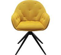 Kare Design Chaise avec accoudoirs pivotante Carlito Mesh Jaune