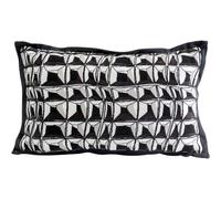 Kare Design Cut Pile Housse Amovible avec Fermeture éclair et Rembourrage Noir/Blanc Coussin décoratif, Accessoire pour la Maison, Aspect Velours, 50 x 30 cm (H x l)