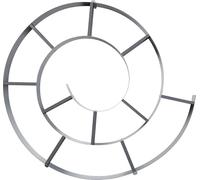 Kare Design Étagère Murale Snail, Gris Argenté, Rond, Acier, 10 Compartiments, pour Livres ou CDs, Decoration Murale pour Salon, Chambre, Couloir, Bureau, 74x82x13 cm (H/L/P)