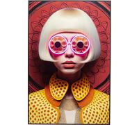 Kare Design Fancy Blonde Lady Tableau mural multicolore 120 x 80 cm avec effet LED Motif femme moderne pour salon