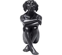 Kare Design Figurine déco Dog Marc, Noir, 33x26x17 Cm, Article cadeau déco statue déco accessoire déco, Statue pour la maison, Objet de collection, Déco de table, Motif animal sculptural, Salon