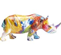 Kare Design Figurine Décorative Colored Rhino, multicolore, Animal Rhinoceros, Deco Intérieur, Décoration Chambre, Salon, Maison, Cadeau, 17x8x6 cm (H/L/P)