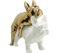 Kare Design Figurine Décorative Love Dogs, Or/Blanc, Porcelaine
