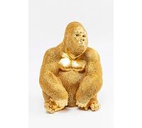 Kare Design Figurine Décorative Monkey Gorilla Side, Doré, Animal Singe, Fait à la Main, Sculpture, Deco Intérieur, Décoration Chambre, Salon, Maison, Cadeau, 39x30x28cm (H/L/P)