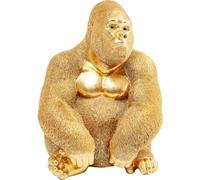 Kare Design Figurine Décorative Monkey Gorilla Side, Doré, Animal Singe, Fait à la Main, Sculpture, Deco Intérieur, Décoration Chambre, Salon, Maison, Cadeau, 39x30x28cm (H/L/P)