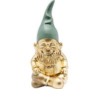 Kare Design Figurine Décorative Zwerg Meditation Doré/Or-Vert, 19cm hauteur