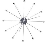 Kare Design Horloge Murale Like Umbrella Boules, Chromé, Acier, Numérique, diamètre 60 cm, Moderne, Minimaliste, Pour Salon, Chambre, Cuisine (sans pile)