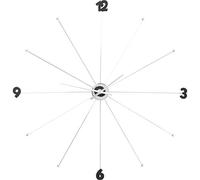 Kare Design Horloge Murale Like Umbrella, Chromé, Acier, Numérique, Style Moderne, Minimaliste, Deco Intérieur, Décoration Chambre, Salon, Cuisine (sans pile), Chrom