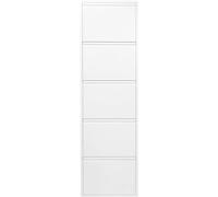 Kare Design Meuble à Chaussures Caruso 5 volets, Blanc, Acier, Rabattable | Rangement chaussures pour couloir, entrée, salon, chambre, Dimensions: 170x50x14 cm (H/L/P)