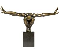 Kare Design Objet Décoratif athlète, Bronze, Marbre, Sculpture, Deco Intérieur, Décoration Chambre, Salon, Maison, Cadeau Homme, 52x75x23 cm (H/L/P)