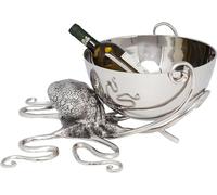 Kare Design Seau á Champagne Octopus, Argent, Acier, Animal Poulpe, Diamètre 45cm, Deco pour Vin, Style Élégante, Deco Intérieur, Décoration Chambre, Salon, Cadeau