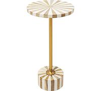 Kare Design Table d'appoint Domero Cirque 25cm Blanche et dorée