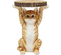 Kare Design Table d'Appoint Animal Ms. Cat, Chat, Marron/Orange, Rond, Diamètre 33 cm, Table de Salon, Meuble, Cadeau, Deco Intérieur, Décoration Chambre, Maison