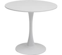 Kare Design Table Schickeria, Blanc, Bois Mdf, Pied en Acier, Diamètre 80 Cm, Minimaliste, a Manger, Ronde pour 4 Personnes, Salle à Manger, Salon, Bureau