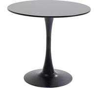 Kare Design Table Schickeria, Noir, Bois Mdf, Pied en Acier, Diamètre 80cm, Style Minimaliste, Moderne, a Manger, Ronde pour 4 Personnes, Salle à Manger, Salon, Bureau