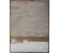 Kare Design Tableau Acrylique Abstract Horizon, Bleu, Or, Peinture Acrylique, Affiche, Toile, Tableau Decoration Murale Salon, Decoration Chambre, Bureau, Maison, 90 x 120 cm