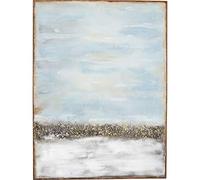 Kare Design Tableau Acrylique Abstract Horizon, Bleu, Or, Peinture Acrylique, Affiche, Toile, Tableau Decoration Murale Salon, Decoration Chambre, Bureau, Maison, 90 x 120 cm