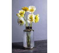 Kare Design Vase la Noble, Transparente, Or, Verre, Diamètre 15 cm, Moderne, Vase Decoratif pour Fleurs, Deco Intérieur, Decoration Chambre, Salon, Maison