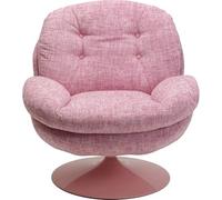 Kare Fauteuil pivotant Design Cosy, Rose, 84 x 81 x 83 cm, Hauteur d'assise 46 cm, pivotant à 360 °, Fauteuil rétro, Salon, Rose