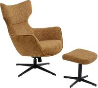 Kare Fauteuil pivotant et Repose-Pieds Jules Marron Design