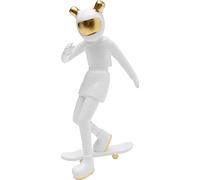 Kare Figurine décorative Design Astronaute patiné, Or, Blanc, céramique, Faite à la Main, pièce Unique, 33 x 10 x 17 cm (H x l x P)