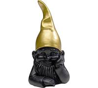 Kare Figurine décorative Design de Nain Noir/doré - Objet de décoration pour Salon, Chambre à Coucher, Bureau, étagères, Nain de Jardin, Accessoire, 21 x 10 x 9 cm (H x l x P)