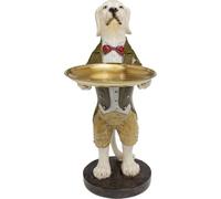 Kare Figurine décorative Design Gentleman Dog Tray, 43 cm de Hauteur, Objet de décoration, Cadeau, Chien avec Plateau, Salon