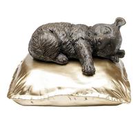 Kare Figurine décorative design Koala - Gris/doré - Peint à la main - Pièce unique - Objet décoratif pour salon, étagères, design animal - Décoration de chambre à coucher - 20 x 35 x 35 cm (H x l x P)