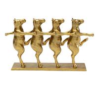 Kare Figurine décorative Design Vaches dansantes, dorées, Vaches Faites à la Main, pièce Unique, Design Animal, Objet décoratif pour Salon, étagères, idée Cadeau, 47 x 46 x 14 cm (H x l x P)