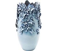 Kare Grand Vase Design Papillons Bleu Clair Fait à la Main - Grand Vase à Fleurs - Décoration de Salon, Salle à Manger - Céramique - 50 x 28 x 28 cm (H x l x P)