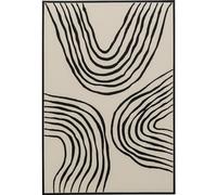 Kare Impression sur toile design Arc artistique, noir et blanc, tableau mural, avec cadre, peinture à l'huile peinte à la main, abstrait, moderne, pour salon, chambre à coucher, couloir, 113 x 73 cm