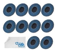 Kare & Kind 10x disques à lamelles avec changement rapide - 80 grains avec angle de 2 pouces - Matériau en zircone et oxyde d'aluminium haute résistance - Utilisation pour le ponçage, le meulage
